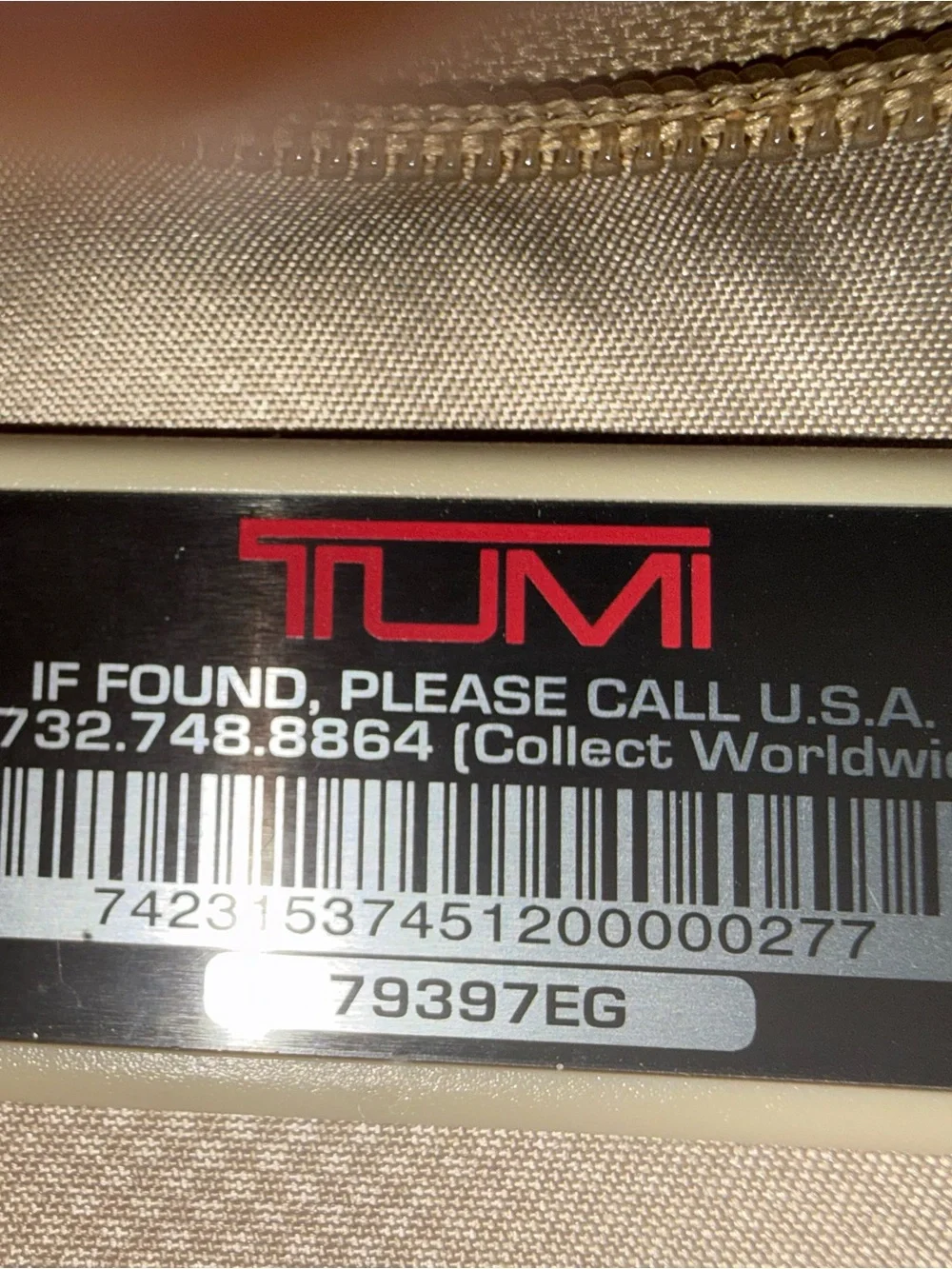 Tumi Dark Brown/Gray Tote Bag with Leather Trim